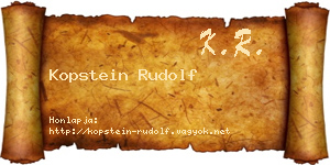 Kopstein Rudolf névjegykártya